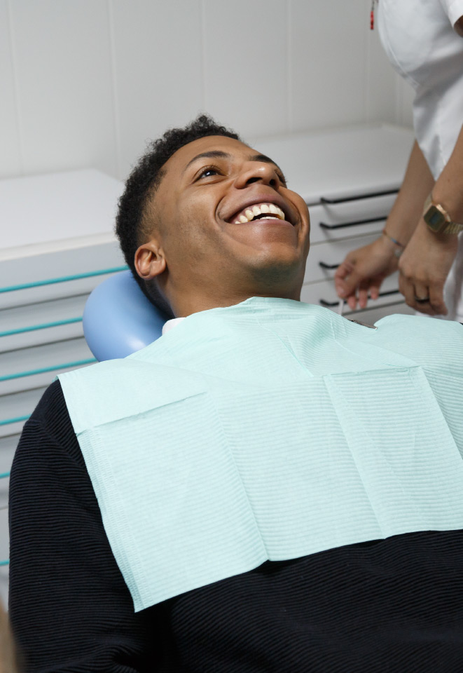 smiling patient at dentist